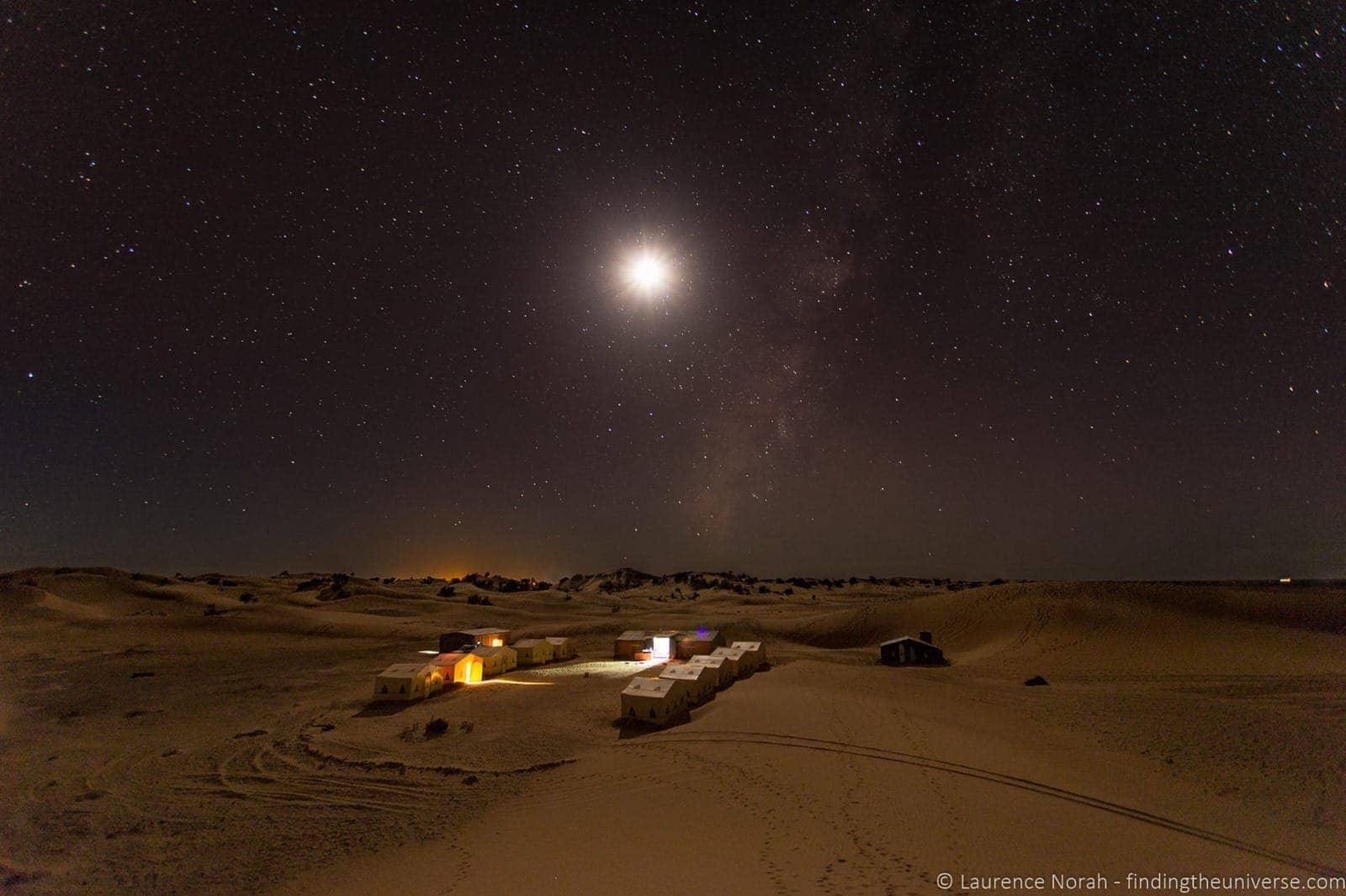 Desert camp by night Morocco Travel talk sahara