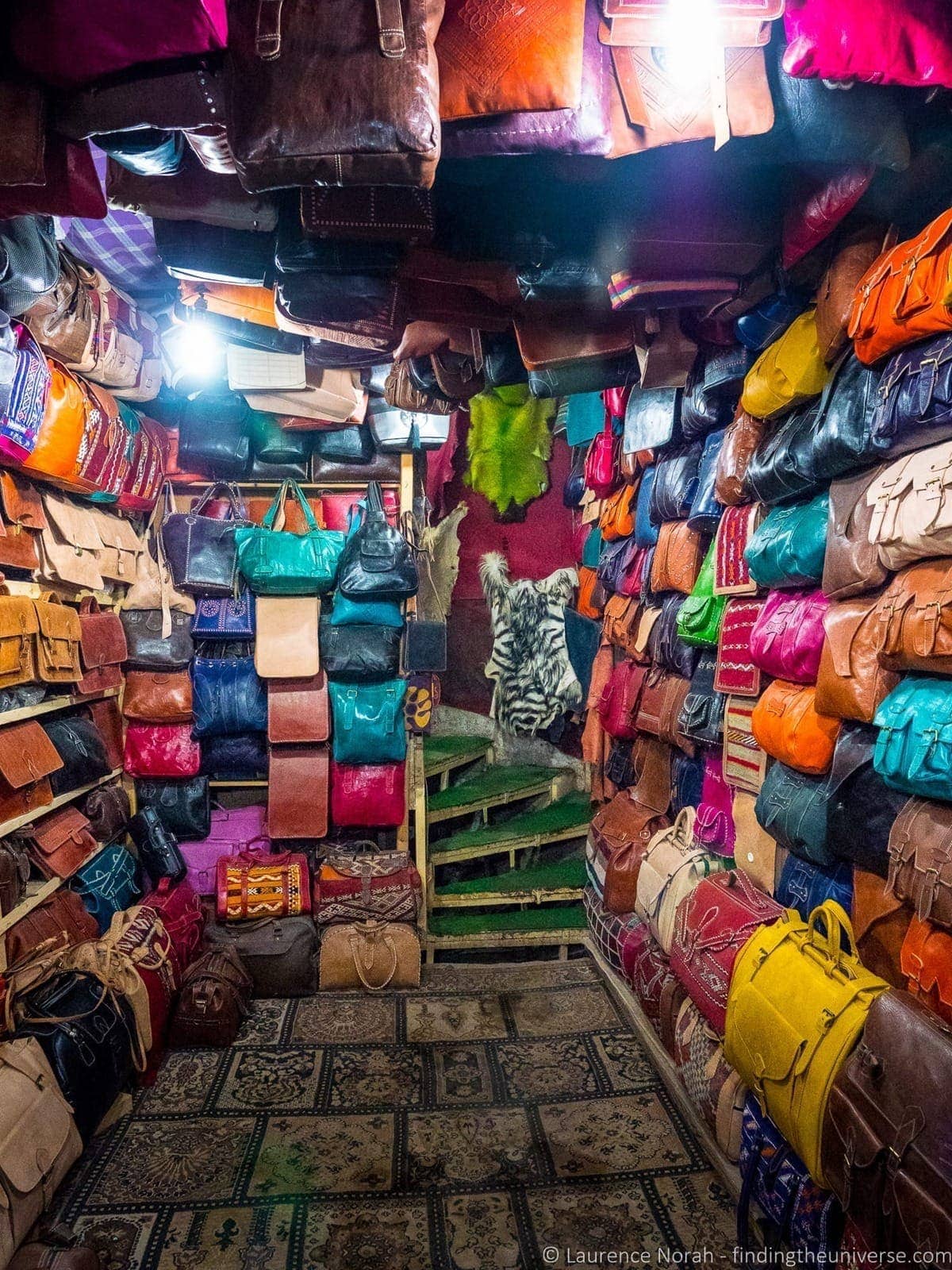 Leather shop Fez Morocco Interior