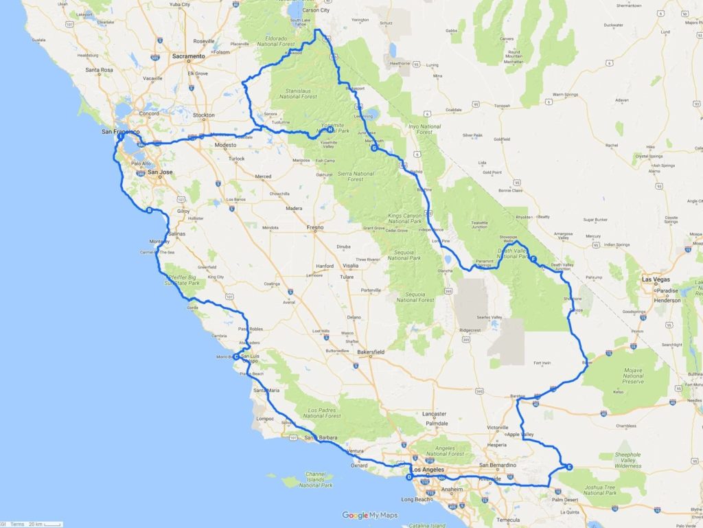 california road trips