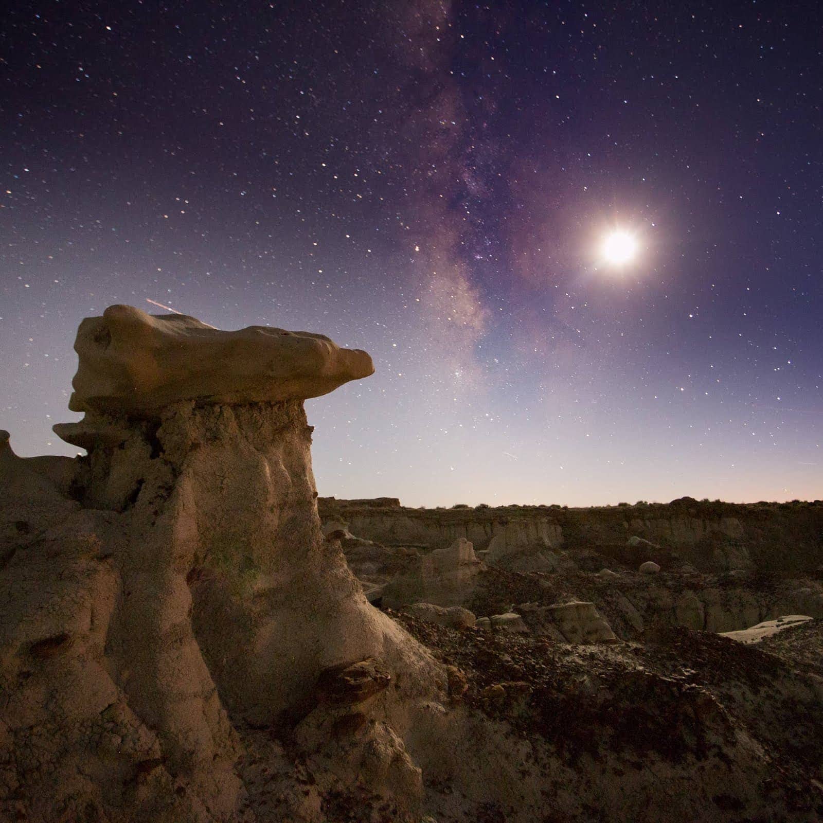 Moonlit Bisti Badlands New Mexico by Laurence Norah