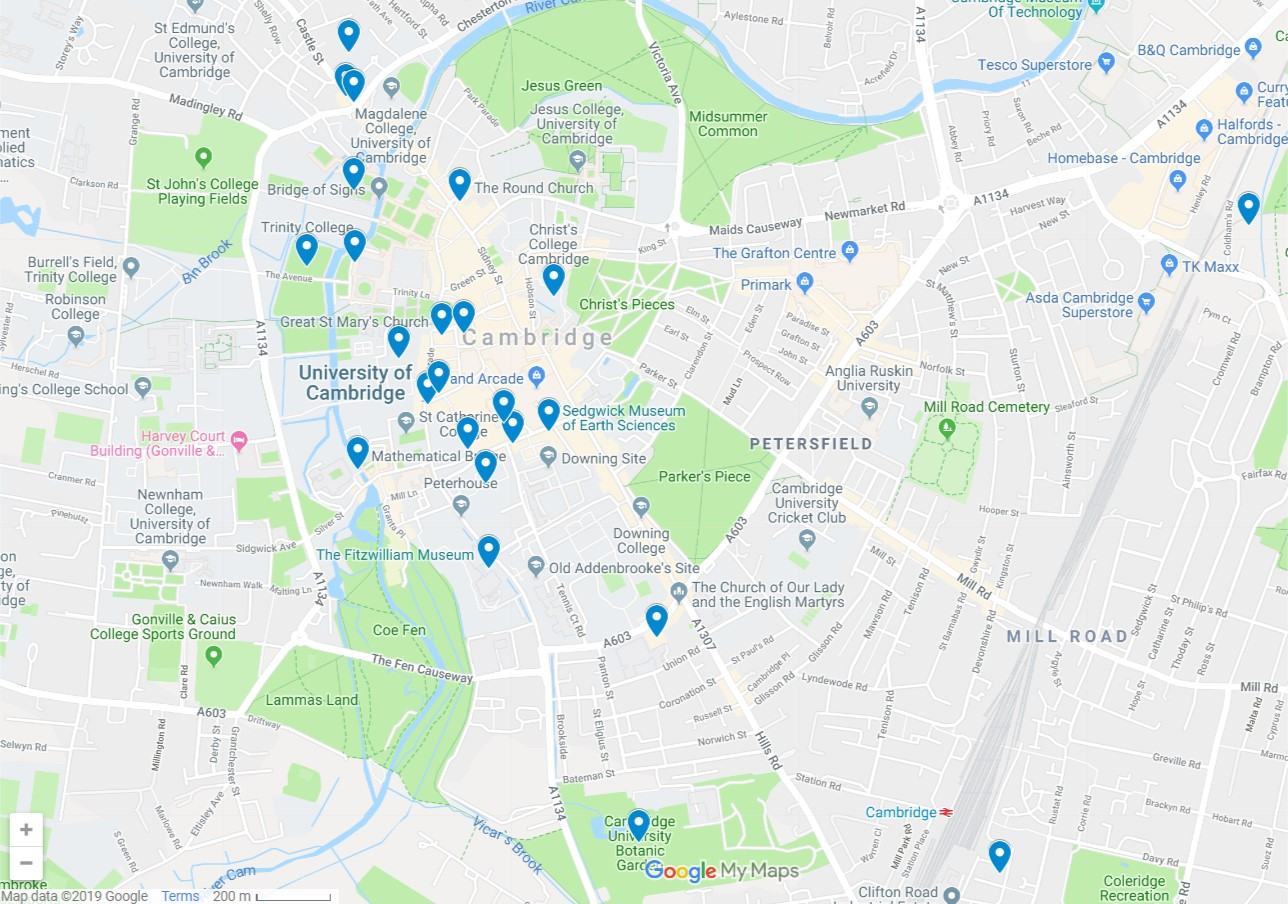 Cambridge Tourist Map Printable