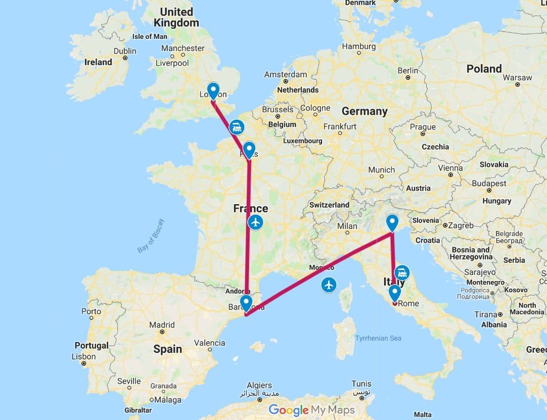 european backpacking trip itinerary