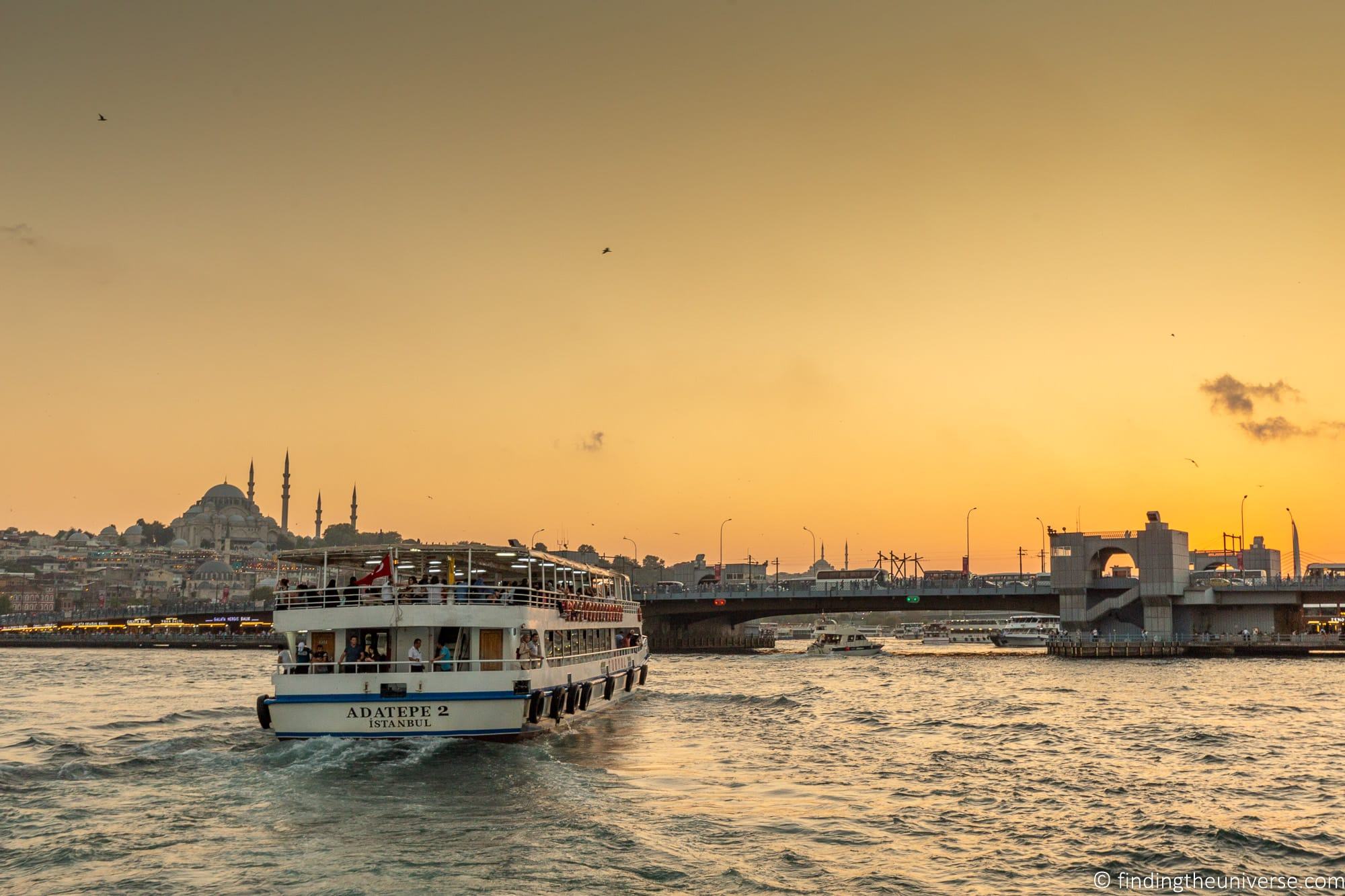 sunset cruise on the Bosphorus